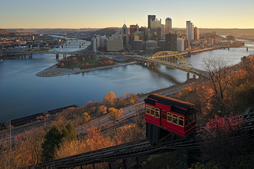 Downtown Pittsburgh Skyline and Incline